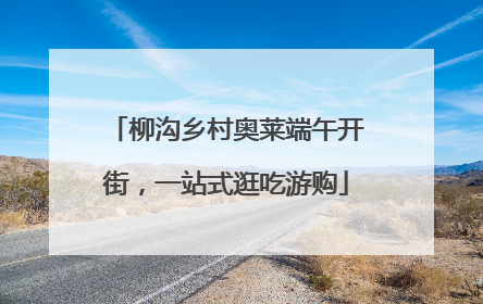 柳沟乡村奥莱端午开街，一站式逛吃游购