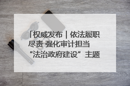 权威发布｜依法履职尽责 强化审计担当 “法治政府建设”主题系列新闻发布会市审计局专场召开