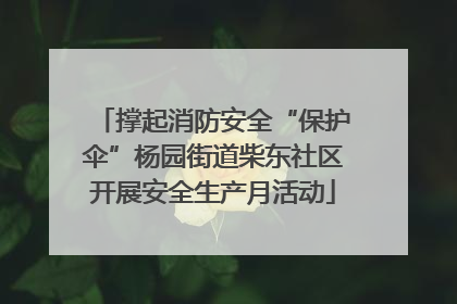 撑起消防安全“保护伞”杨园街道柴东社区开展安全生产月活动