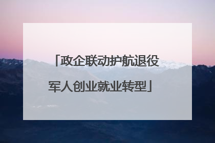 政企联动护航退役军人创业就业转型