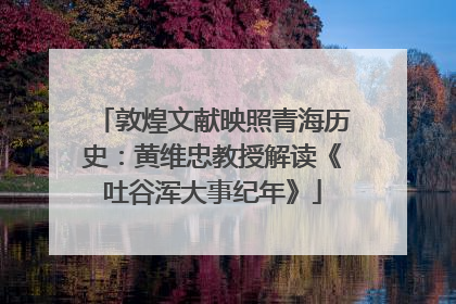 敦煌文献映照青海历史：黄维忠教授解读《吐谷浑大事纪年》