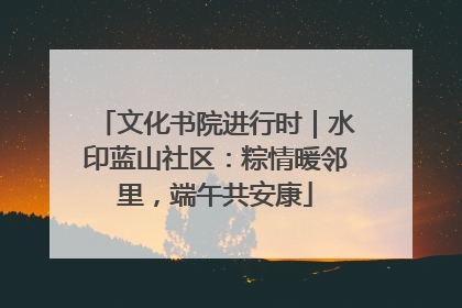 文化书院进行时｜水印蓝山社区：粽情暖邻里，端午共安康