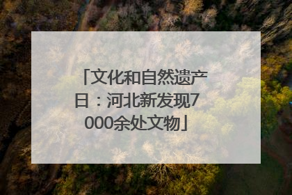 文化和自然遗产日：河北新发现7000余处文物