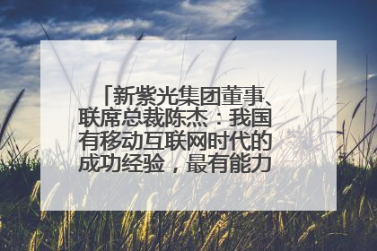 新紫光集团董事、联席总裁陈杰：我国有移动互联网时代的成功经验，最有能力做好AI应用创新