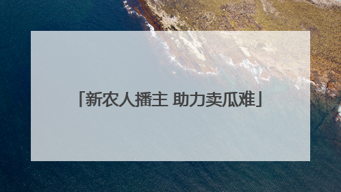 新农人播主 助力卖瓜难