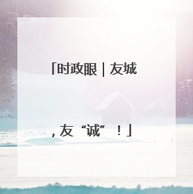时政眼｜友城，友“诚”！