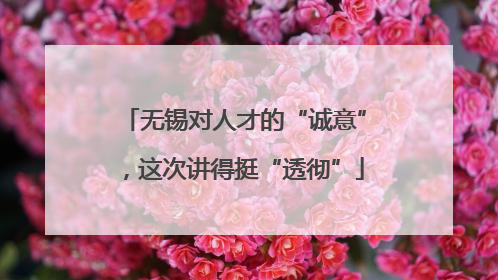 无锡对人才的“诚意”，这次讲得挺“透彻”