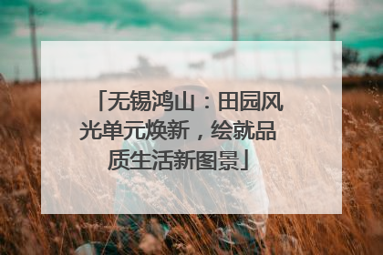 无锡鸿山：田园风光单元焕新，绘就品质生活新图景