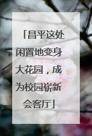 昌平这处闲置地变身大花园，成为校园崭新会客厅
