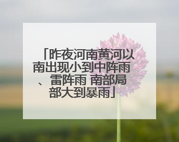 昨夜河南黄河以南出现小到中阵雨、雷阵雨 南部局部大到暴雨