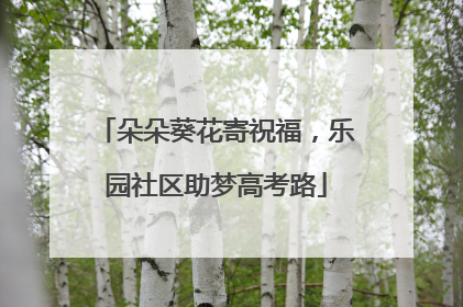朵朵葵花寄祝福，乐园社区助梦高考路