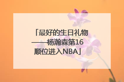 最好的生日礼物——杨瀚森第16顺位进入NBA