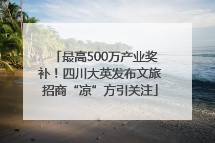 最高500万产业奖补！四川大英发布文旅招商“凉”方引关注