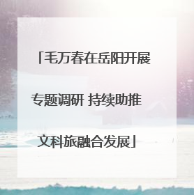 毛万春在岳阳开展专题调研 持续助推文科旅融合发展