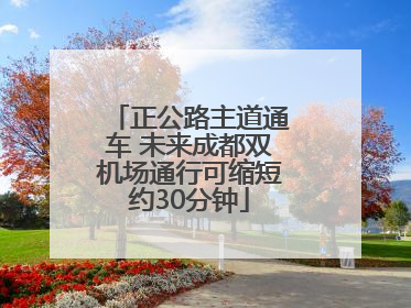正公路主道通车 未来成都双机场通行可缩短约30分钟