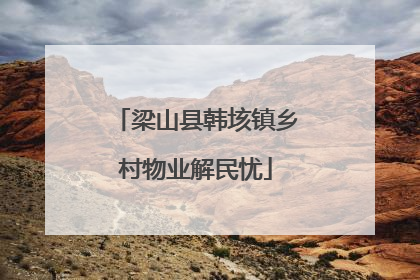 梁山县韩垓镇乡村物业解民忧