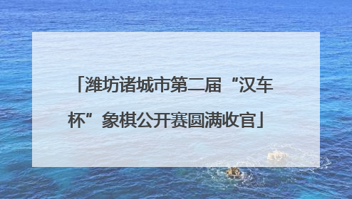潍坊诸城市第二届“汉车杯”象棋公开赛圆满收官