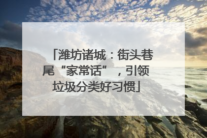 潍坊诸城：街头巷尾“家常话”，引领垃圾分类好习惯