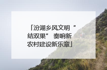 汾湖乡风文明“结双果” 奏响新农村建设新乐章