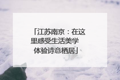 江苏南京：在这里感受生活美学 体验诗意栖居