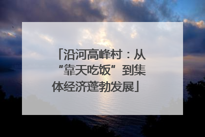 沿河高峰村：从“靠天吃饭”到集体经济蓬勃发展