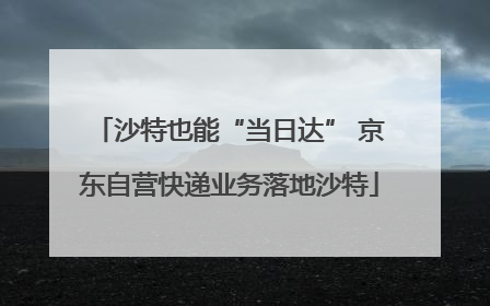 沙特也能“当日达” 京东自营快递业务落地沙特