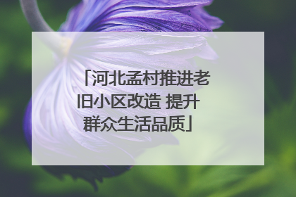 河北孟村推进老旧小区改造 提升群众生活品质