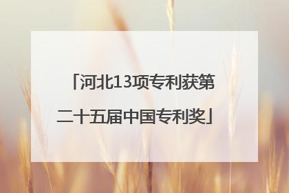 河北13项专利获第二十五届中国专利奖
