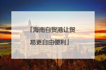 海南自贸港让贸易更自由便利