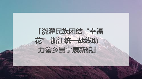 浇灌民族团结“幸福花” 浙江统一战线助力畲乡景宁展新貌