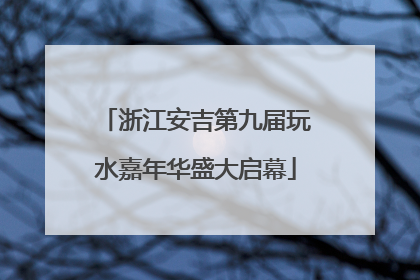 浙江安吉第九届玩水嘉年华盛大启幕