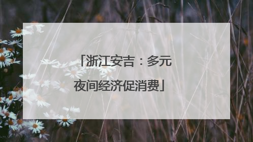 浙江安吉：多元夜间经济促消费