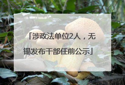 涉政法单位2人，无锡发布干部任前公示