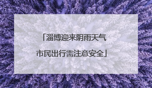淄博迎来阴雨天气 市民出行需注意安全