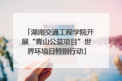 湖南交通工程学院开展“青山公益项目”世界环境日特别行动