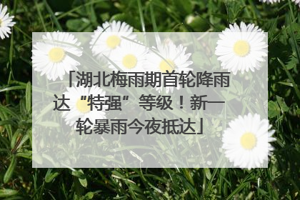 湖北梅雨期首轮降雨达“特强”等级！新一轮暴雨今夜抵达