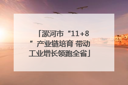 漯河市“11+8”产业链培育 带动工业增长领跑全省
