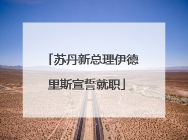苏丹新总理伊德里斯宣誓就职