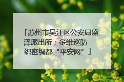 苏州市吴江区公安局盛泽派出所：多维巡防  织密绸都“平安网”