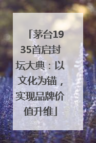 茅台1935首启封坛大典：以文化为锚，实现品牌价值升维