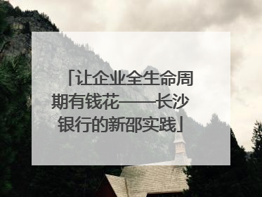 让企业全生命周期有钱花——长沙银行的新邵实践
