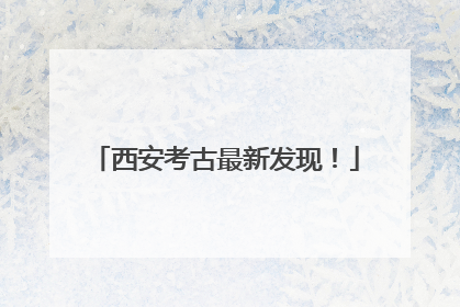 西安考古最新发现！