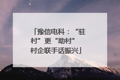 豫信电科：“驻村”更“助村” 村企联手话振兴