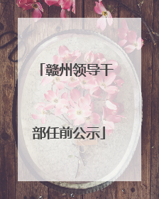 赣州领导干部任前公示