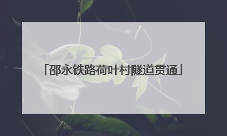 邵永铁路荷叶村隧道贯通