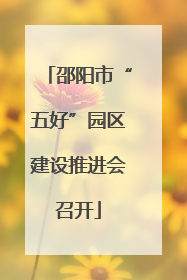 邵阳市“五好”园区建设推进会召开