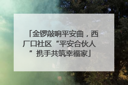 金锣敲响平安曲，西厂口社区“平安合伙人”携手共筑幸福家