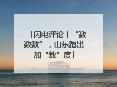 闪电评论丨“数数数”，山东跑出加“数”度