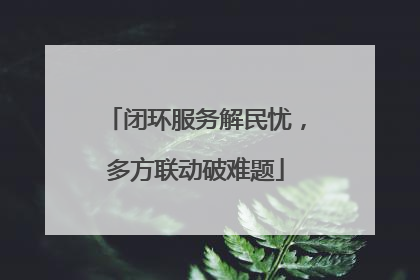 闭环服务解民忧，多方联动破难题