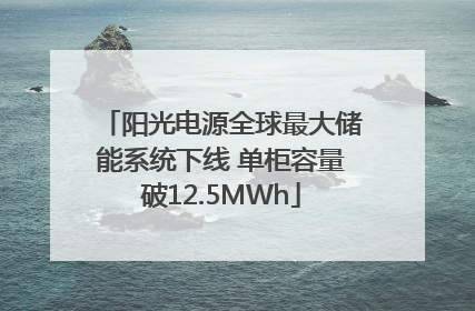 阳光电源全球最大储能系统下线 单柜容量破12.5MWh